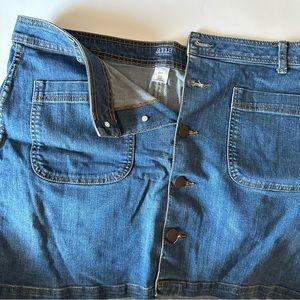 Denim button up mini skirt